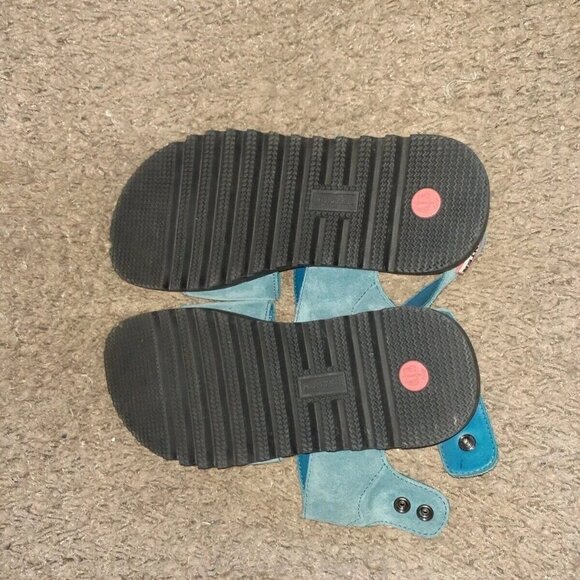 HUNTER-Original Leather Sandals-Blue Suede Sport-SZ 11.5/12 Woman-Near Mint - Picture 8 of 8